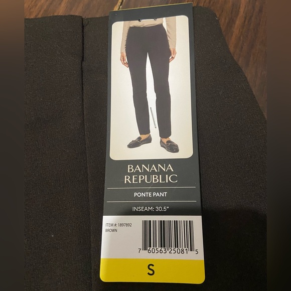 Banana Republic Women's Pull-On Straight Leg Ponte Pants, Brown, Size S - Picture 5 of 11